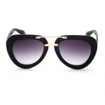 OWL ® 028 C1 Aviator Eyewear Sunglasses Women's Men's Plastic Black Frame Smoke Lens One Pair