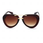 OWL ® 028 C2 Aviator Eyewear Sunglasses Women's Men's Plastic Brown Frame Brown Lens One Pair