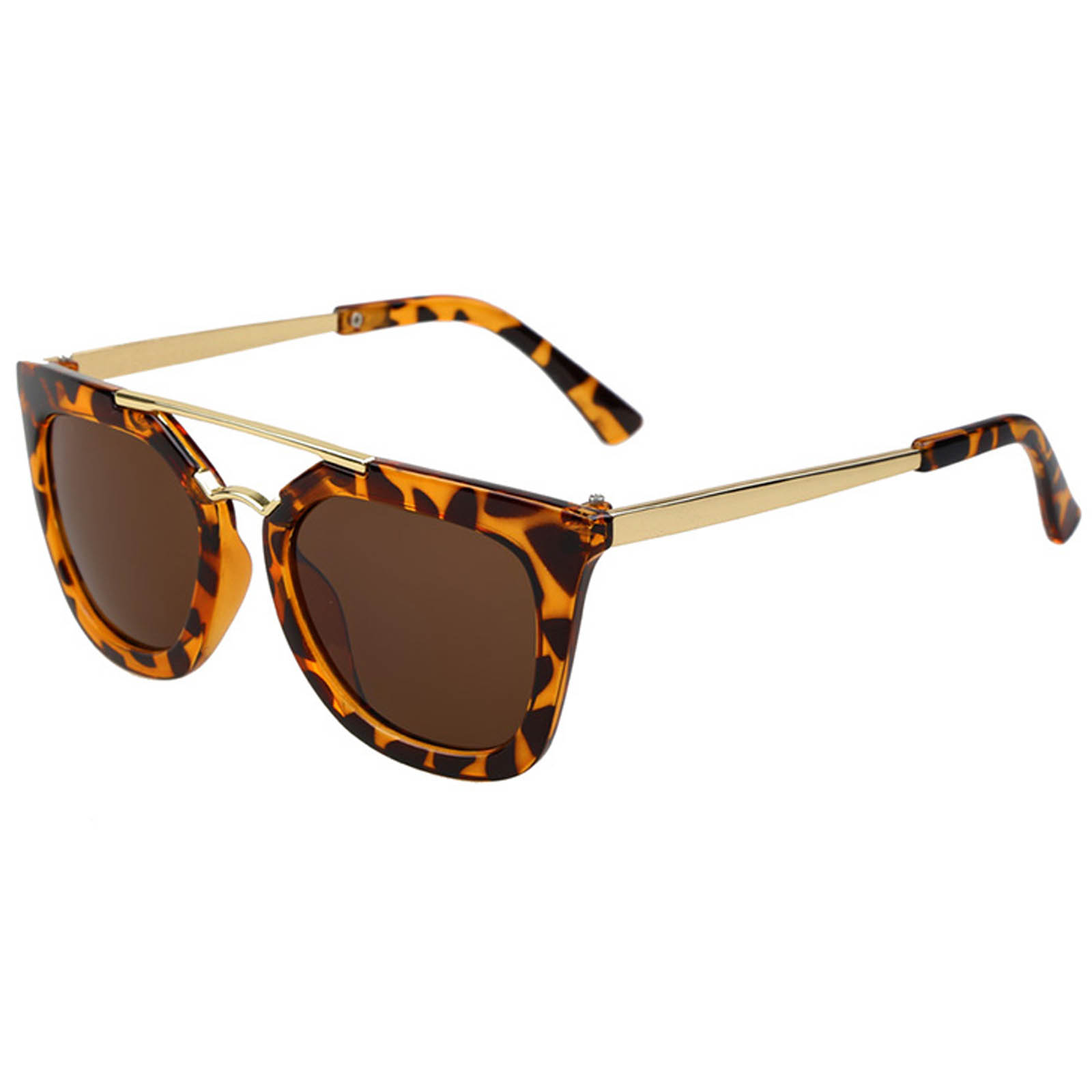 Owl ® 043 C1 Eyewear Sunglasses Womens Mens Metal Leopard Frame Brown Lens One Pair Online 9578