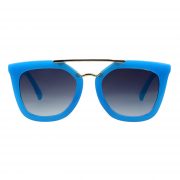 OWL ® 043 C2 Cat Round Eyewear Sunglasses Women's Men's Metal Blue Frame Smoke Lens One Pair