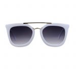 OWL ® 043 C5 Cat Round Eyewear Sunglasses Women's Men's Metal White Frame Smoke Lens One Pair