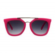 OWL ® 043 C6 Cat Round Eyewear Sunglasses Women's Men's Metal Hot Pink Frame Smoke Lens One Pair