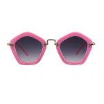 OWL ® 044 C3 Round Pentagon Eyewear Sunglasses Women's Men's Metal Punk Hot Frame Smoke Lens One Pair