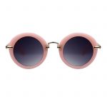 OWL ® 045 C5 Round Eyewear Sunglasses Women's Men's Metal Round Circle Nude Frame Smoke Lens One Pair