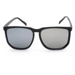 OWL ® 046 C4 Rectangle Eyewear Sunglasses Women's Men's Metal Black Frame Silver Lens One Pair