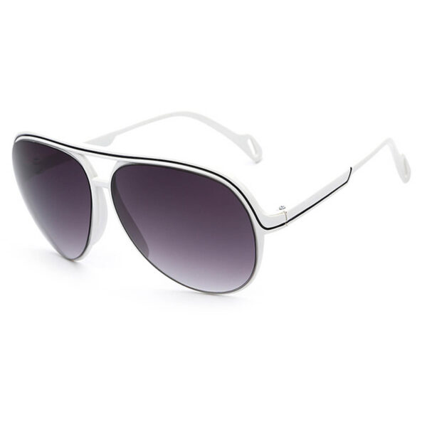 OWL ® 047 C2 Aviator Eyewear Sunglasses Women's Men's Plastic White Frame Smoke Lens One Pair