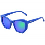 OWL ® 059 C3 Cat Pentagon Eyewear Sunglasses Women's Men's Plastic Blue Frame Blue Lens One Pair