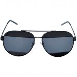 OWL ® Eyewear Sunglasses 86004 C5 Women's Metal Aviator Black Frame Smoke Lens One Pair