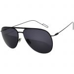 OWL ® Eyewear Sunglasses 86008 C1 Women's Metal Aviator Black Frame Smoke Lens One Pair