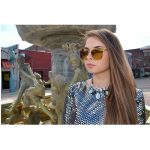 OWL ® Eyewear Sunglasses 86009 C2 Women's Metal Fashion Gold Frame Brown Mirror Lens One Pair