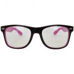 OWL ® Eyewear Retro Glasses Clear Lens Purple Black Frame (One Pair)