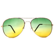 metal aviator tinted lens 2 colors green yellow