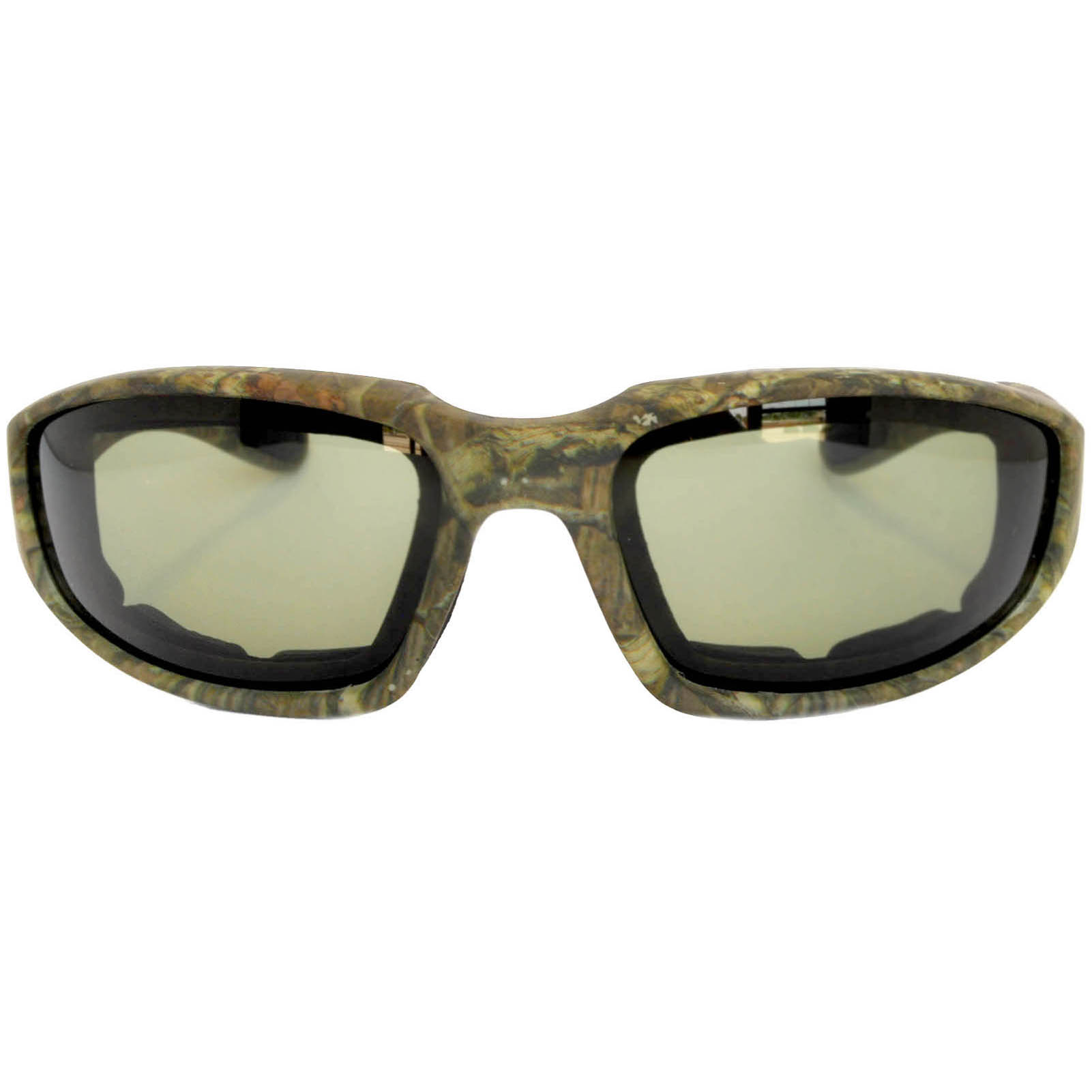 OWL Eyewear Motorcycle Padded Glasses Camo#1 Frame Green Lens (One Pair ...