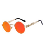 steampunk sunglasses gold red-orange mirror lens