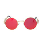 steampunk sunglasses gold red-orange mirror lens