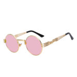 steampunk sunglasses gold rose pink mirror lens
