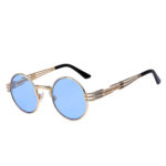 gothic sunglasses steampunk sunglasses gold blue lens