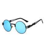 steampunk sunglasses black Blue mirror lens
