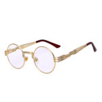 round steampunk sunglasses gold metal frame clear lens