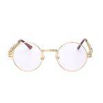 round steampunk sunglasses gold metal frame clear lens