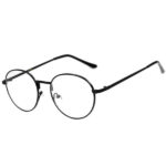Round Circle glasses clear lens black