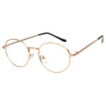 Rose gold clear lens round glasses