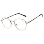 Silver metal Round Circle glasses clear lens