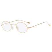 Retro Vintage Oval Small Gold Metal Frame Sunglasses Clear Lens Shades