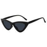 Retro Vintage Cat Eye Narrow Sunglasses Smoke Lens Goggles Black Plastic Frame