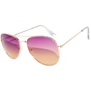 Aviator Style Sunglasses Tinted Lens Shades Purple Yellow Lens Gold Metal Frame