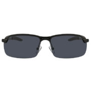 Men Ultra Light Rectangular Black Metal Frame Sunglasses Polarized Smoke Lens