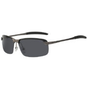 Men Stylish Rectangular Gun Metal Frame Sunglasses Polarized Smoke Lens