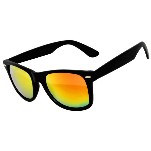 Black frame matte, Mirror lens sunglasses