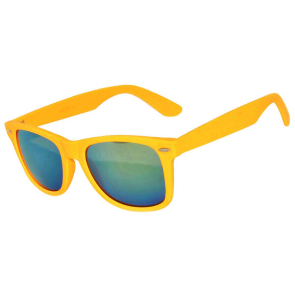 yellow mirror lens sunglasses matte frame